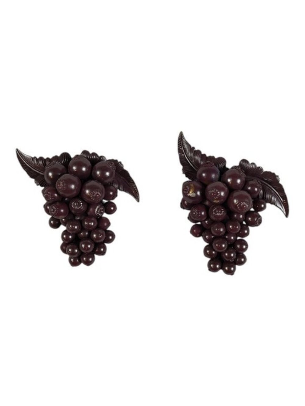 Purple Grape Metal Shoe Clips Vintage
